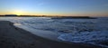 Sunrise reflections over tidal outflow of the Santa Clara river estuary at McGrath State Park of Ventura California USA Royalty Free Stock Photo