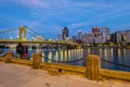 Sunrise reflections of the Pittsburgh skyline Royalty Free Stock Photo