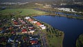 Sunrise Regatta Waters Lake front Estate Gold Coast Grass play area House Estate next to Coomera River Royalty Free Stock Photo