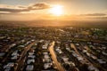 Sunrise residential neighborhood of Green Valley and Sahuarita Arizona. Royalty Free Stock Photo