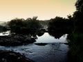 Sunrise on the Rio Camisas in cambara do sul , rio grande do sul Royalty Free Stock Photo