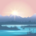 Sunrise river landscape Royalty Free Stock Photo