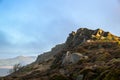 Peak District National Park sunrise at The Roaches Royalty Free Stock Photo