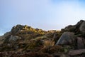 Peak District National Park sunrise at The Roaches Royalty Free Stock Photo