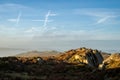 Peak District National Park sunrise at The Roaches Royalty Free Stock Photo