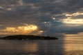 Sunrise at the Roatan harbour Royalty Free Stock Photo