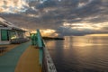 Sunrise at the Roatan harbour Royalty Free Stock Photo