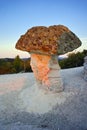 Sunrise at a rock phenomenon The Stone Mushrooms, Bulgaria