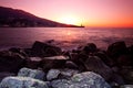 Sunrise on the rocky coast Royalty Free Stock Photo
