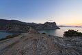 Sunrise on rocky coast of Black Sea Royalty Free Stock Photo