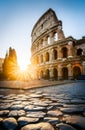 Sunrise at the Rome Colosseum, Italy Royalty Free Stock Photo