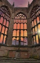 Sunrise at the ruins of Coventry Cathedral in the West Midlands