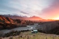 Sunrise at rural New Zealand Royalty Free Stock Photo