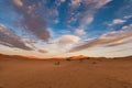 Sunrise In the Sahara desert Royalty Free Stock Photo
