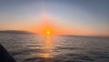 Sunrise at saleh while fishing, spot beauty ocean Royalty Free Stock Photo