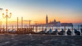 Sunrise in San Marco square, Venice, Italy. Venice Grand Canal. Architecture and landmarks of Venice. Venice postcard with Venice Royalty Free Stock Photo