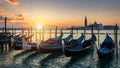 Sunrise in San Marco square, Venice, Italy. Venice Grand Canal. Royalty Free Stock Photo