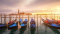 Sunrise in San Marco square, Venice, Italy. Venice Grand Canal. Royalty Free Stock Photo