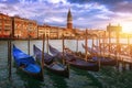 Sunrise in San Marco square, Venice, Italy. Venice Grand Canal Royalty Free Stock Photo