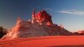 Sunrise at sandstone formation in the Sahara desert near Yoa Lake group of Ounianga Kebir, Ennedi, Chad Royalty Free Stock Photo