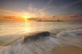 Sunrise at Sanur Beach, Bali , Indonesia Royalty Free Stock Photo