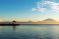 Sunrise at Sanur Beach with Mt Agung Royalty Free Stock Photo