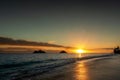 Sunrise scene at Lanikai Beach in Kailua, Hawaii on island of Oahu Royalty Free Stock Photo