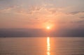 Sunrise, sunset scene, Mediterranean sea, Tunisia, Africa Royalty Free Stock Photo