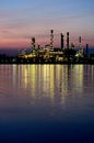 Sunrise scene of Oil refinery Royalty Free Stock Photo