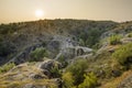 Sunrise scene - Stone bridge village Zovik, Mariovo, Macedonia