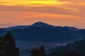 Sunrise scenery at Mount Ledang, Johor, Malaysia. Royalty Free Stock Photo