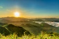 Sunrise scenery of mountains