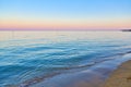 Sunrise On the Sea. Adriatic sea with shore. Lignano Sabbiadoro, Italy. Royalty Free Stock Photo