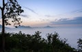Sunrise with sea of fog over Mountain Royalty Free Stock Photo