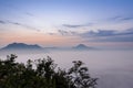 Sunrise with sea of fog over mountain Royalty Free Stock Photo