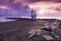 Sunrise at the seashore in Larnaca Royalty Free Stock Photo