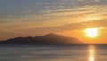 Sunrise with sea and Tiran island view in Sharm El Sheikh, Egypt