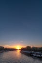 Sunrise on the Seine river of Paris