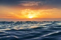 Sunrise and shining waves in ocean Royalty Free Stock Photo