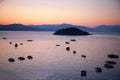 Sunrise with ships in the harbour