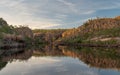 sunrise shot of reflections on the water of nitmiluk-katherine gorge at nitmiluk national park Royalty Free Stock Photo