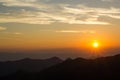 Sunrise and Silhouette Mountain at Thong Pha phum