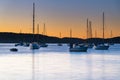 Sunrise and Silhouettes, Boats on the Bay