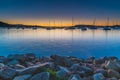 Sunrise and Silhouettes, Boats on the Bay