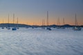 Sunrise and Silhouettes, Boats on the Bay