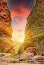 Sunrise at Simpsons Gap gorge in the West MacDonnell Ranges in Northern Territory Royalty Free Stock Photo