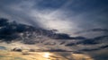 Sunrise sky with clouds. Sunset Sky on Twilight in the Evening with Sunset. Cloud Nature Sky Backgrounds. Dusk clouds. Royalty Free Stock Photo