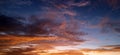 Sunrise sky with clouds. Sunset Sky on Twilight in the Evening with Sunset. Cloud Nature Sky Backgrounds. Dusk clouds. Royalty Free Stock Photo