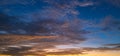 Sunrise sky with clouds. Sunset Sky on Twilight in the Evening with Sunset. Cloud Nature Sky Backgrounds. Dusk clouds. Royalty Free Stock Photo