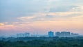 Sunrise sky over Timiryazevskiy park in Moscow Royalty Free Stock Photo